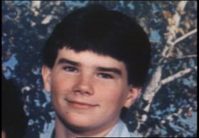 A caucasian teenager with short dark hair, Jeremy Bright.