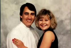 Smiling Shawn and Jodie Bordeaux in an embrace