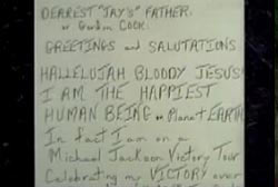 The greeting card addressed to Jays father