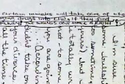 A note containing a threat sent to Jesslyn