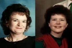 Left: smiling Mary Lou Morris, Right: Smiling Mary McGinnis Morris