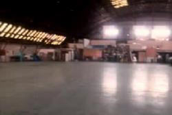 A large empty factory warehouse