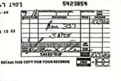Vacation reciepts used as an alibi