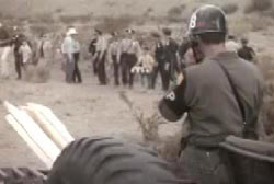 A Military group in full uniform arriving at the scene of the sighting
